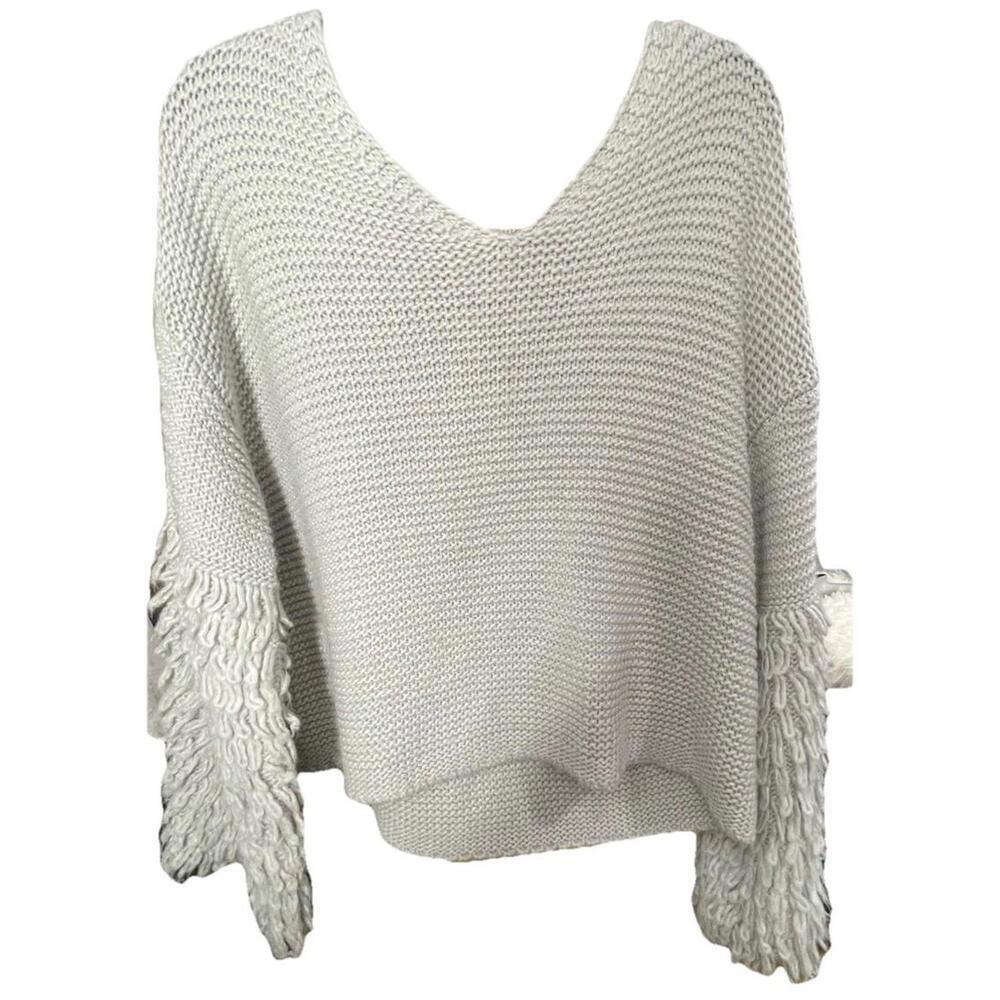 Pixley Wool Acrylic Blend Gray Pullover Sweater Size Large Beautiful!